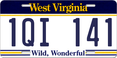 WV license plate 1QI141