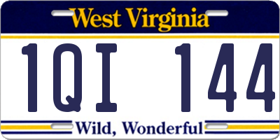 WV license plate 1QI144