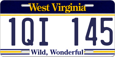 WV license plate 1QI145