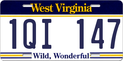WV license plate 1QI147