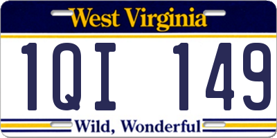 WV license plate 1QI149