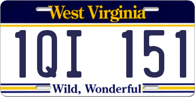 WV license plate 1QI151