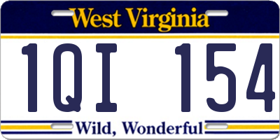 WV license plate 1QI154