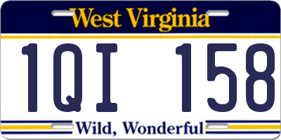 WV license plate 1QI158