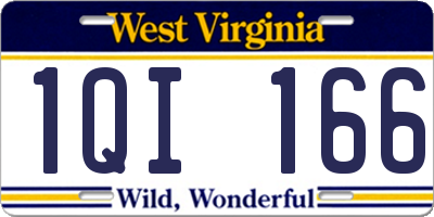 WV license plate 1QI166