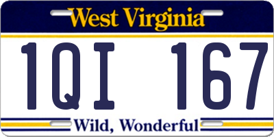 WV license plate 1QI167