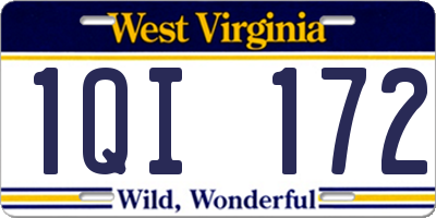 WV license plate 1QI172