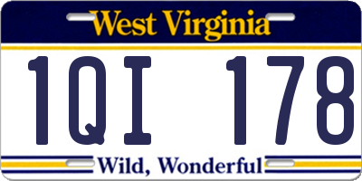 WV license plate 1QI178