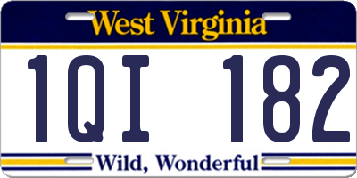 WV license plate 1QI182