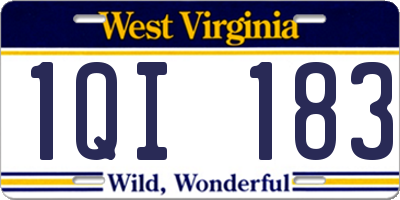 WV license plate 1QI183