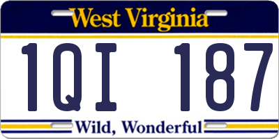 WV license plate 1QI187