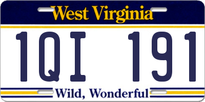 WV license plate 1QI191