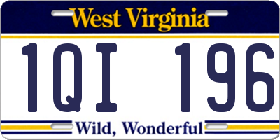 WV license plate 1QI196