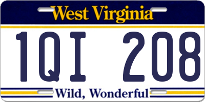 WV license plate 1QI208