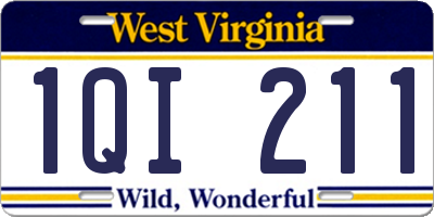 WV license plate 1QI211