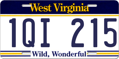 WV license plate 1QI215