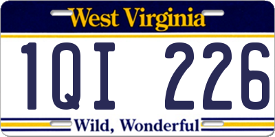 WV license plate 1QI226