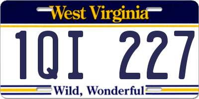 WV license plate 1QI227