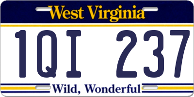 WV license plate 1QI237