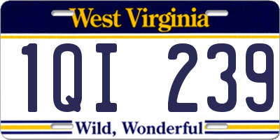 WV license plate 1QI239