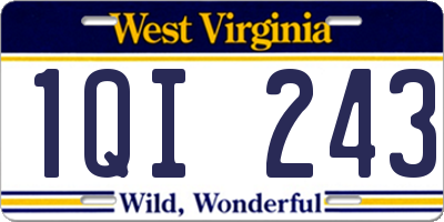 WV license plate 1QI243