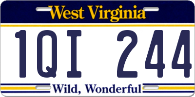 WV license plate 1QI244
