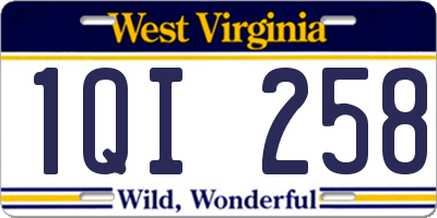 WV license plate 1QI258