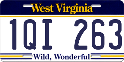 WV license plate 1QI263