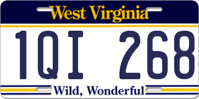 WV license plate 1QI268