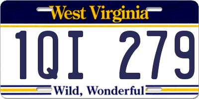 WV license plate 1QI279
