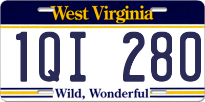 WV license plate 1QI280