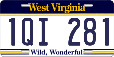 WV license plate 1QI281