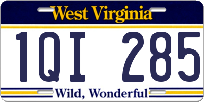 WV license plate 1QI285