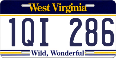 WV license plate 1QI286