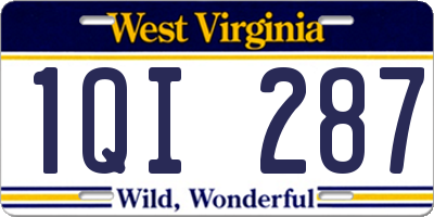 WV license plate 1QI287