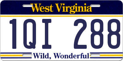 WV license plate 1QI288