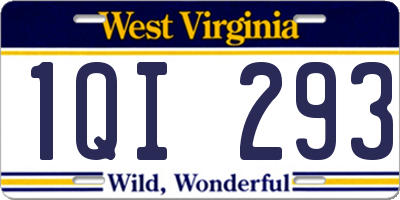 WV license plate 1QI293