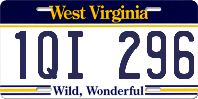 WV license plate 1QI296