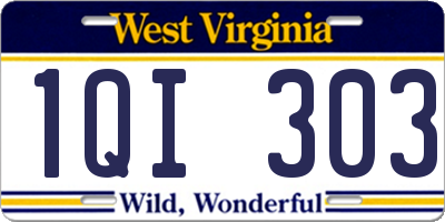 WV license plate 1QI303
