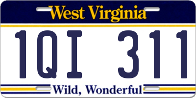 WV license plate 1QI311