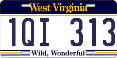 WV license plate 1QI313