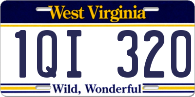 WV license plate 1QI320