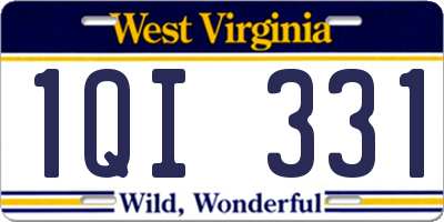 WV license plate 1QI331