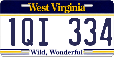 WV license plate 1QI334