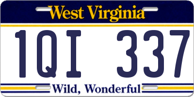 WV license plate 1QI337