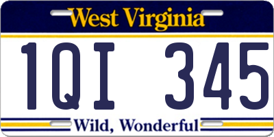 WV license plate 1QI345
