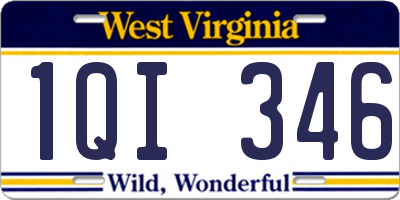 WV license plate 1QI346