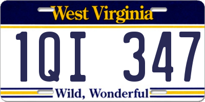 WV license plate 1QI347
