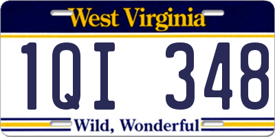 WV license plate 1QI348