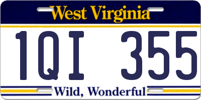 WV license plate 1QI355